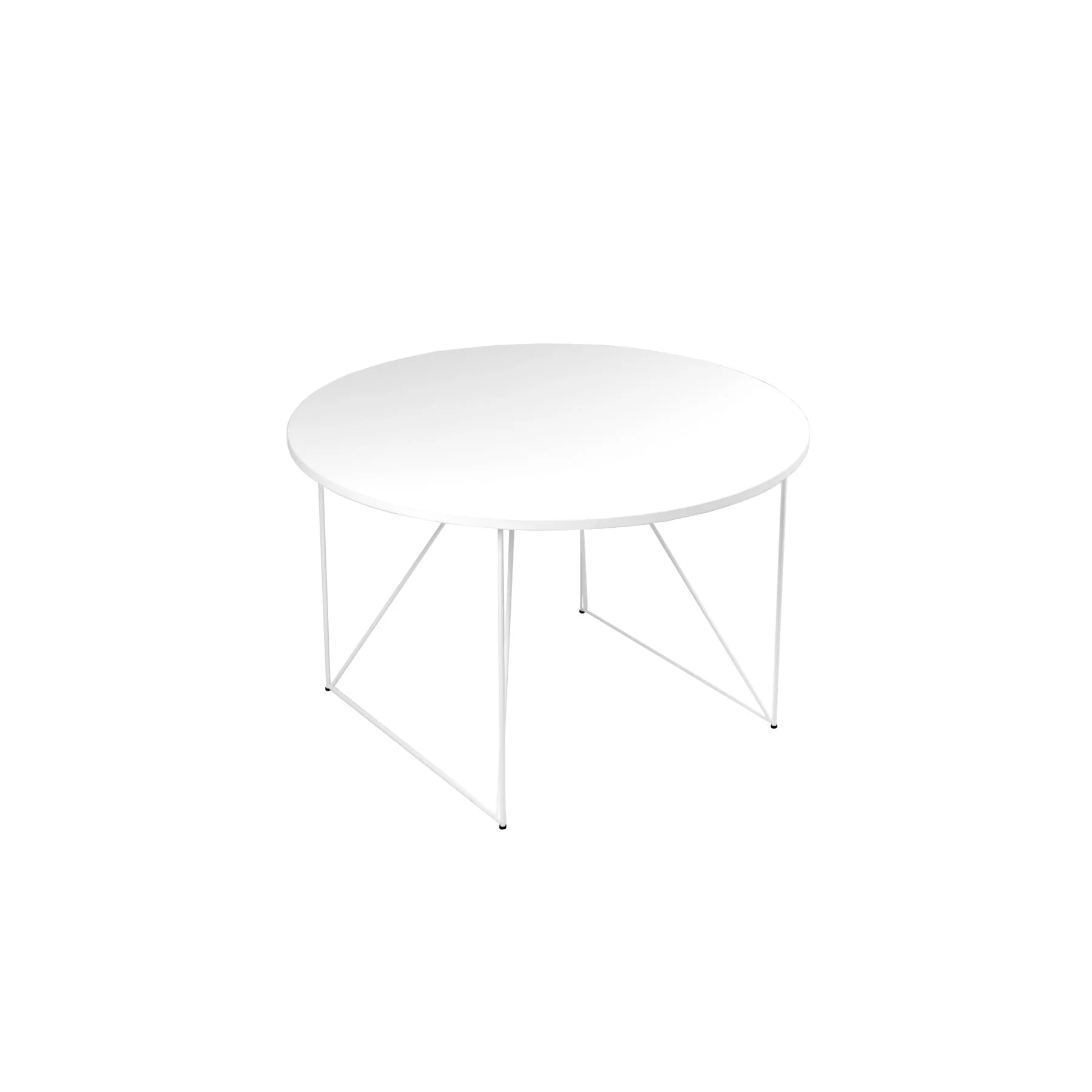 Conference table Narbutas Air, 1200 x 1200 x 740 mm, round top, chipboard 25 mm, white melamine, white metal