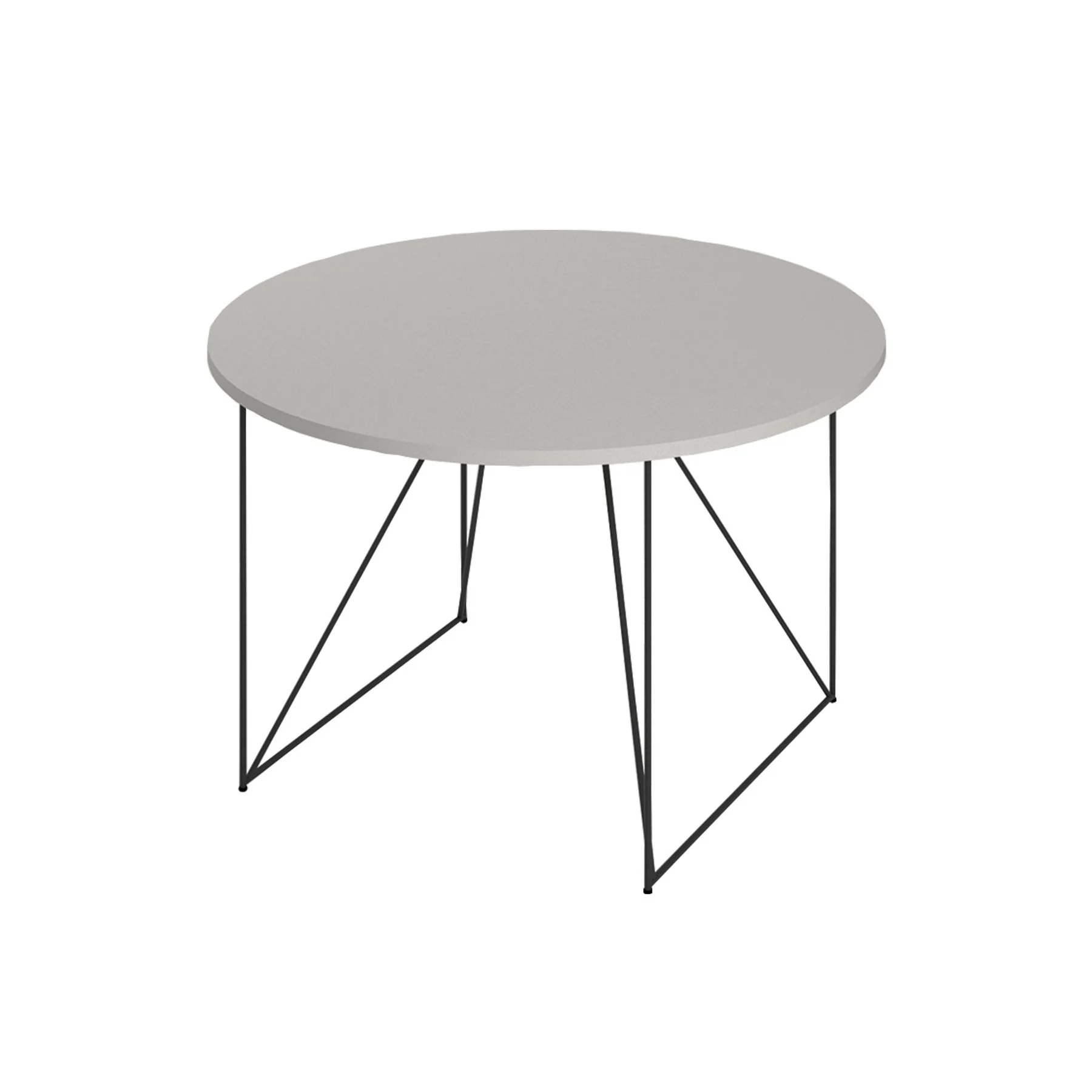 Conference table Narbutas Air, 1200 x 1200 x 740 mm, round top, chipboard 25 mm, pearl gray melamine, black metal