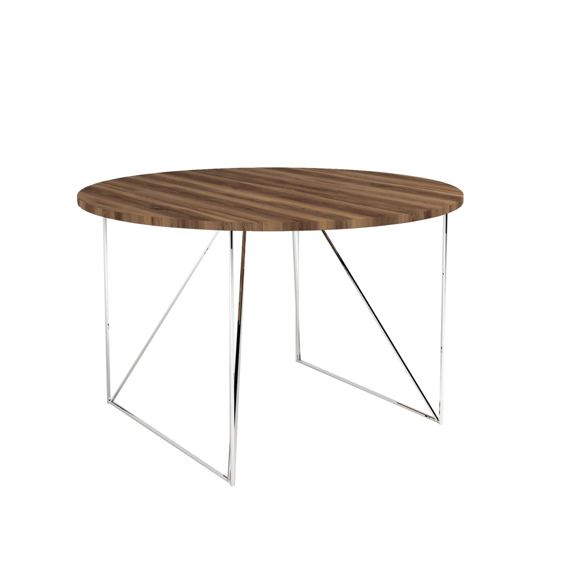 Conference table Narbutas Air, 1200 x 1200 x 740 mm, round top, walnut veneer, chrome metal