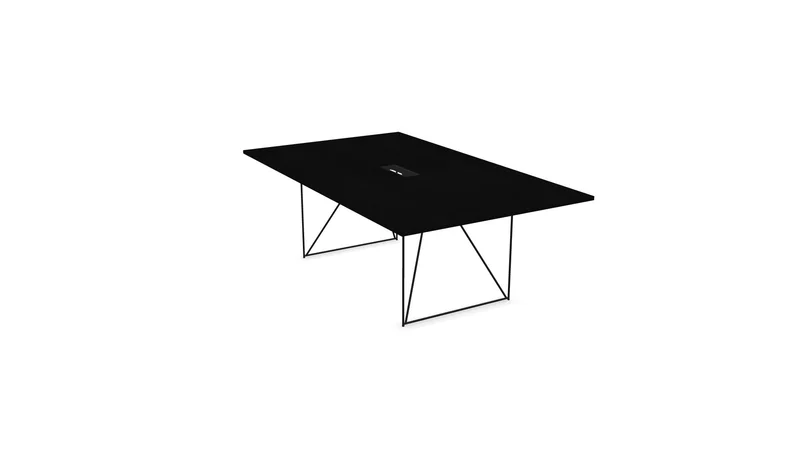Conference table Narbutas Air, 2200 x 1300 x 740 mm, rectangular top, chipboard 25 mm, amber oak