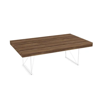 Conference table Narbutas Air Executive, 2200 x 1300 x 740 mm, rectangular top, walnut veneer, chrome metal
