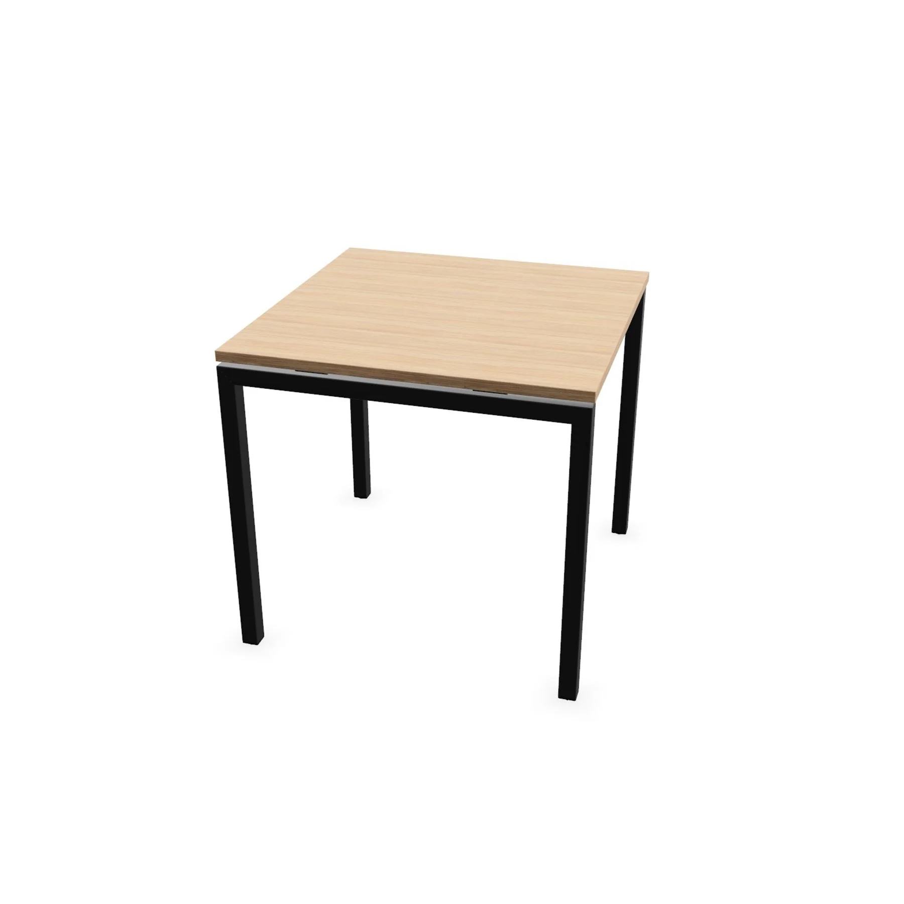 Conference table Narbutas Nova, 800 x 800 x 740 mm, square top, chipboard 25 mm, metal base, melamine amber oak, dark grey metal, U-type leg
