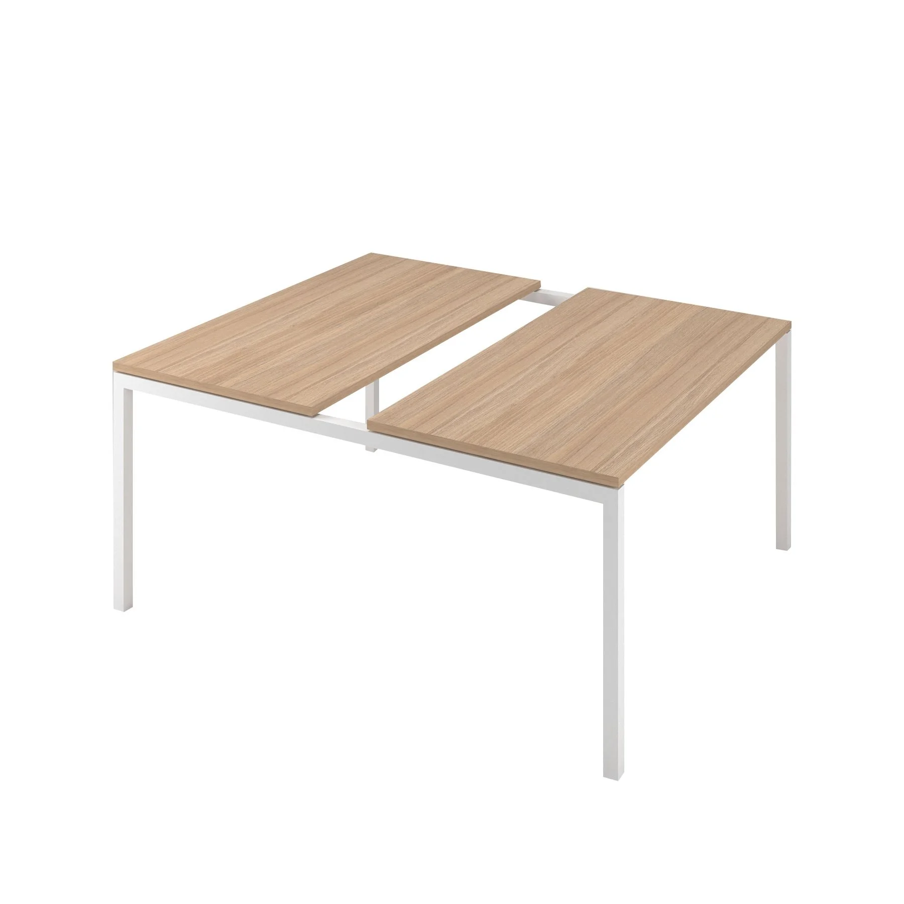 Conference table Narbutas Nova, 1400 x 1640 x 740 mm, rectangular top, chipboard 25 mm, amber oak melamine, white metal, U-leg