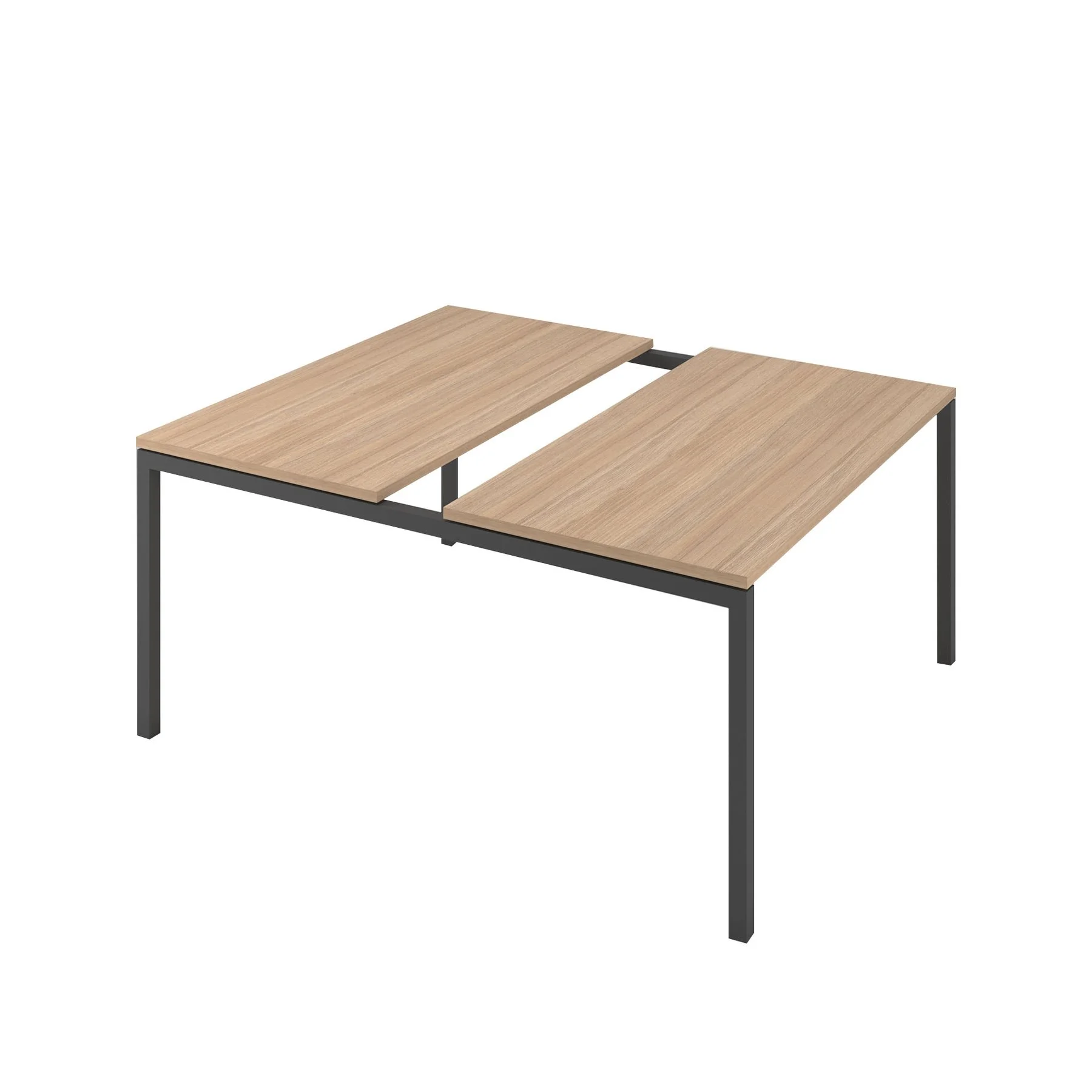 Conference table Narbutas Nova, 1400 x 1640 x 740 mm, rectangular top, chipboard 25 mm, amber oak melamine, dark gray metal, U-leg