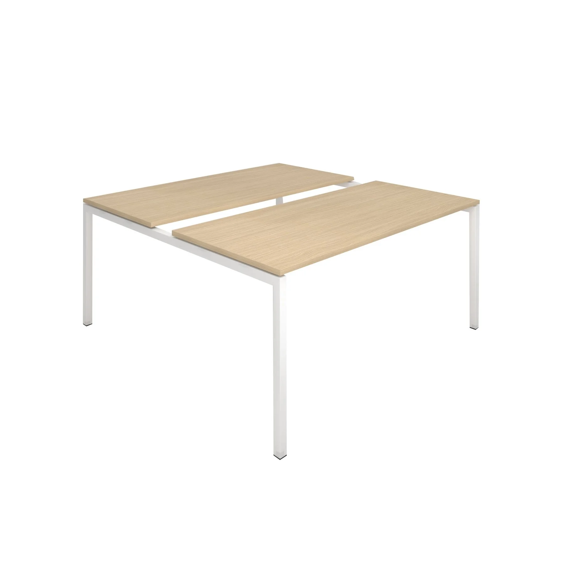 Conference table Narbutas Nova, 1600 x 1640 x 740 mm, rectangular top, chipboard 25 mm, bleached oak melamine, white metal, U-leg