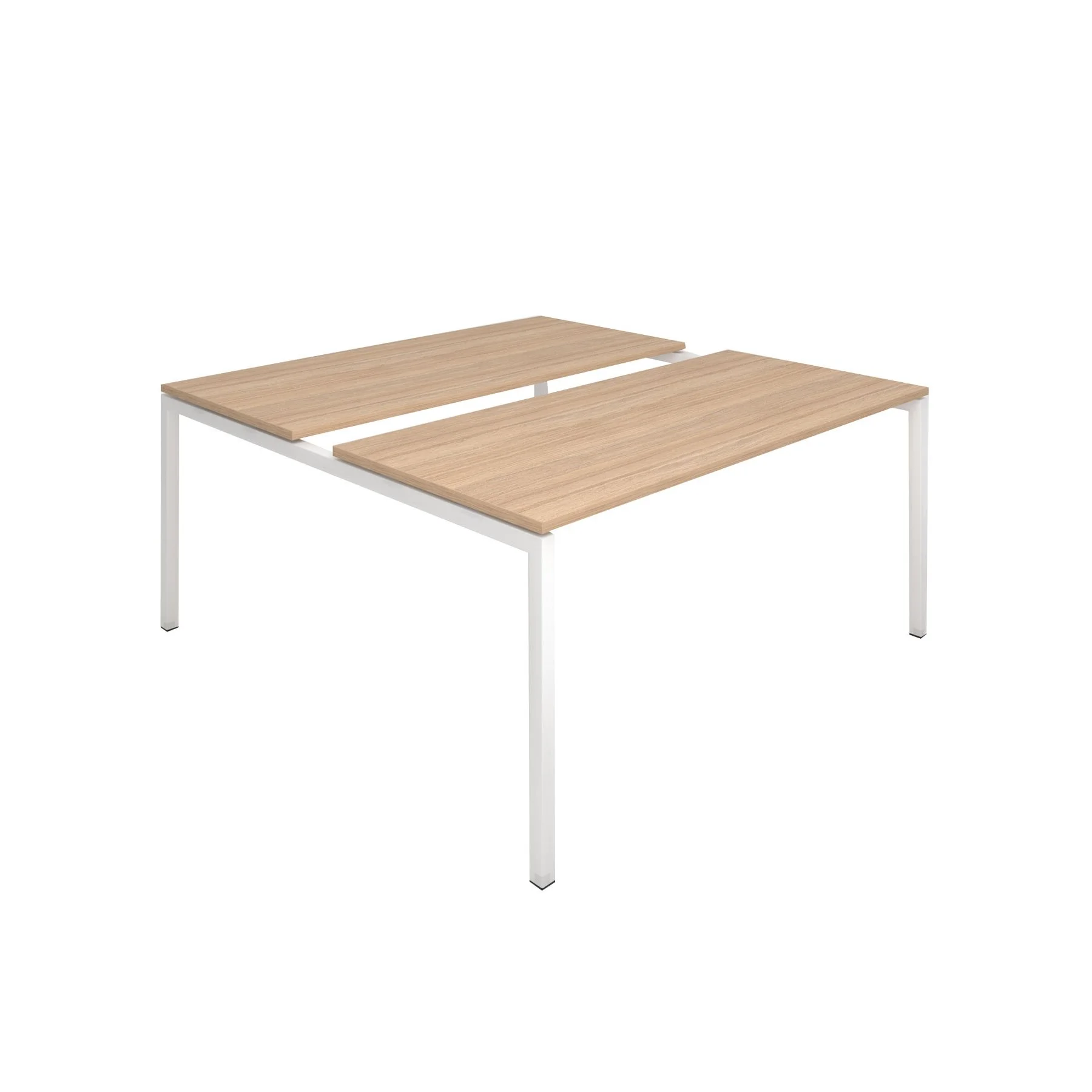 Conference table Narbutas Nova, 1600 x 1640 x 740 mm, rectangular top, chipboard 25 mm, amber oak melamine, white metal, U-leg