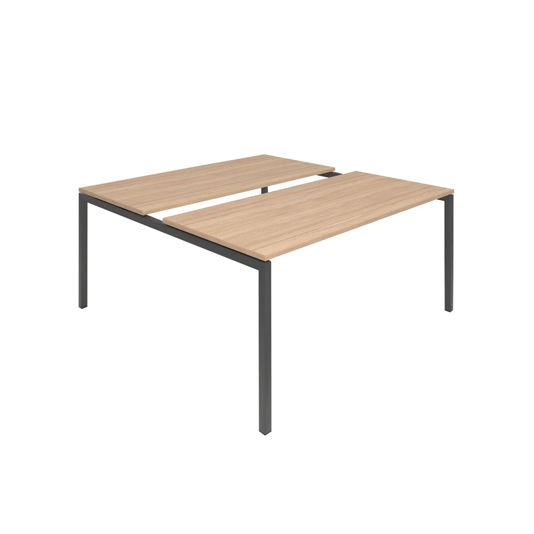 Conference table Narbutas Nova, 1600 x 1640 x 740 mm, rectangular top, chipboard 25 mm, amber oak melamine, dark gray metal, U-leg
