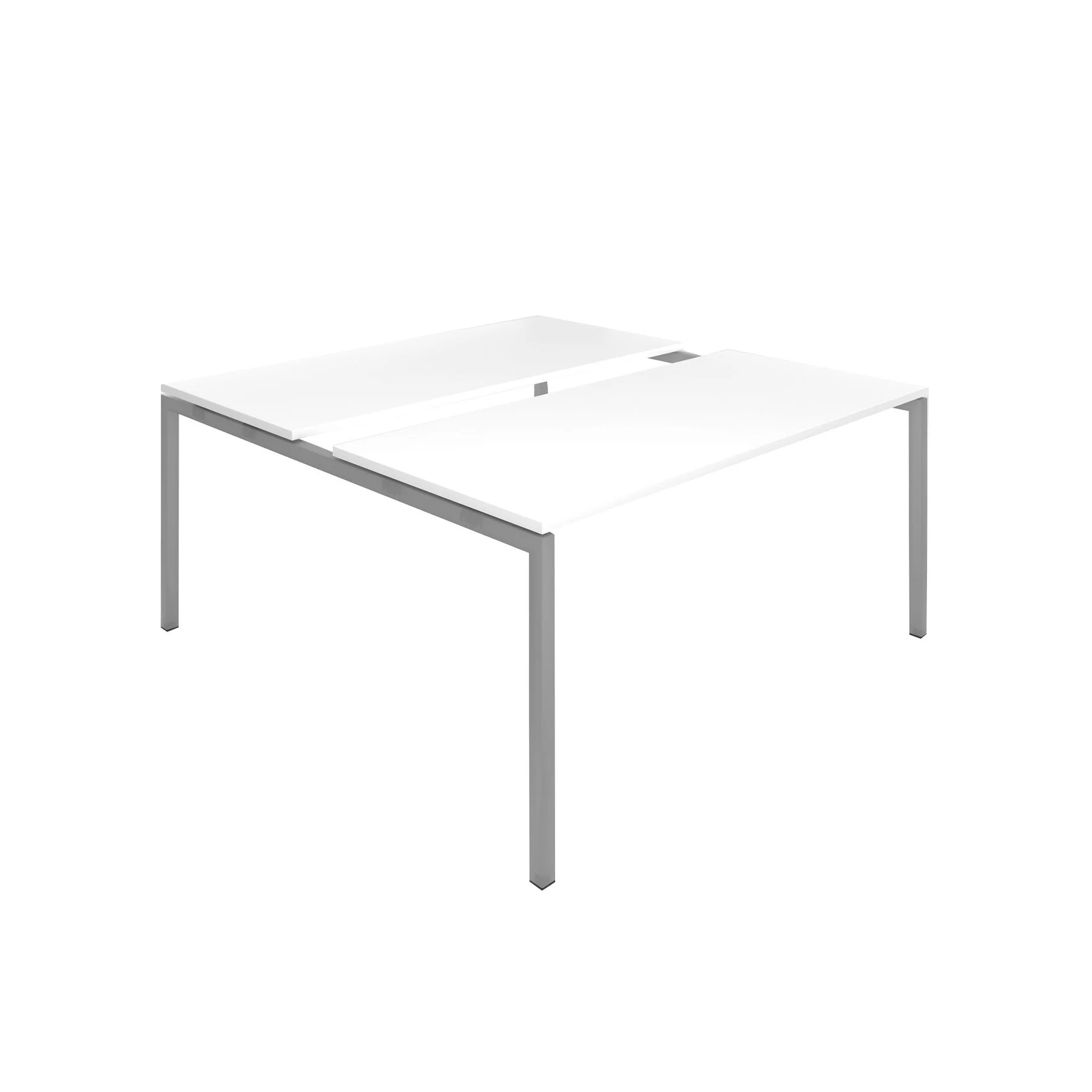 Conference table Narbutas Nova, 1600 x 1640 x 740 mm, rectangular top, chipboard 25 mm, white melamine, gray metal, U-leg