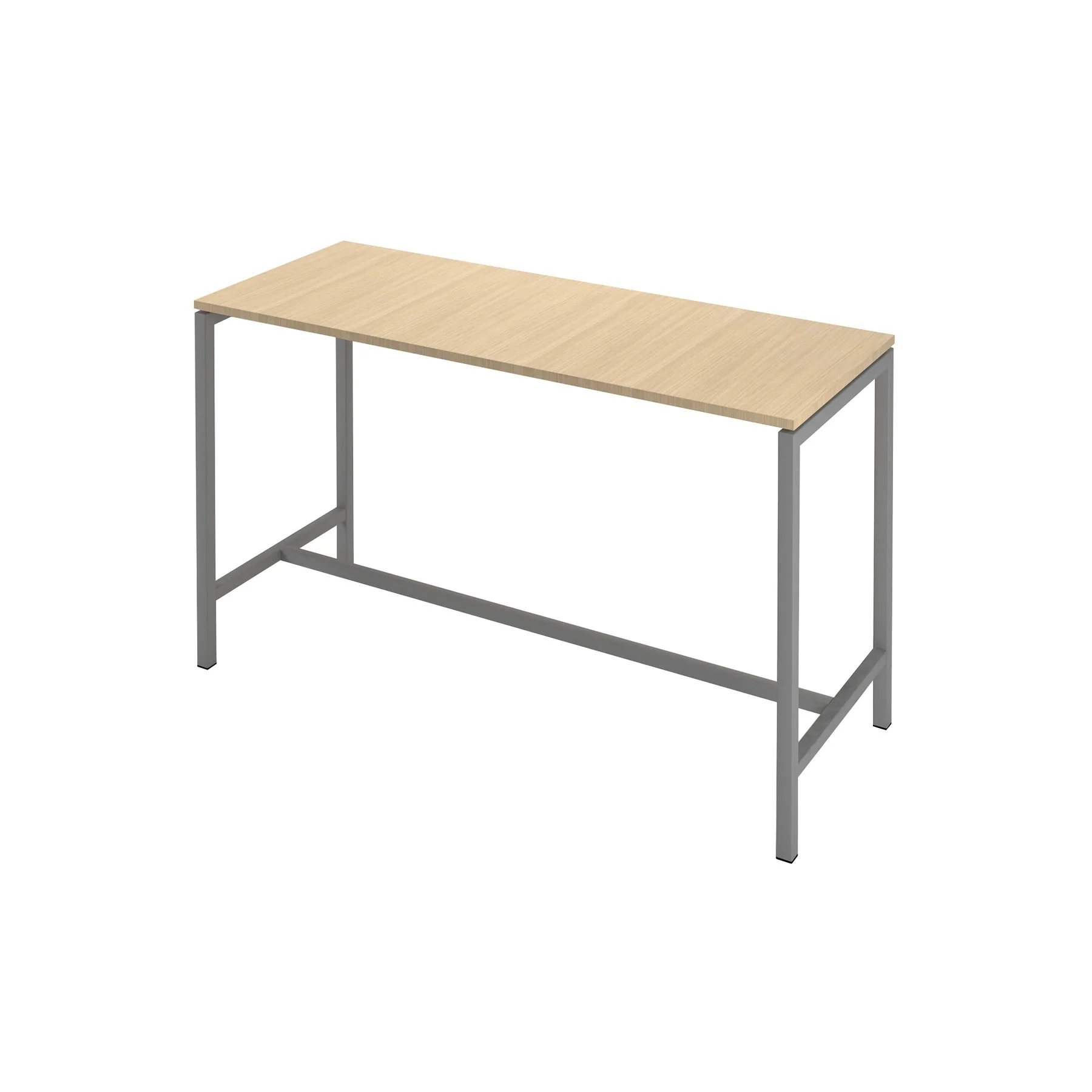 High table Narbutas Nova, 1800 x 700 x 1050 mm, chipboard 25 mm, bleached oak melamine, gray metal