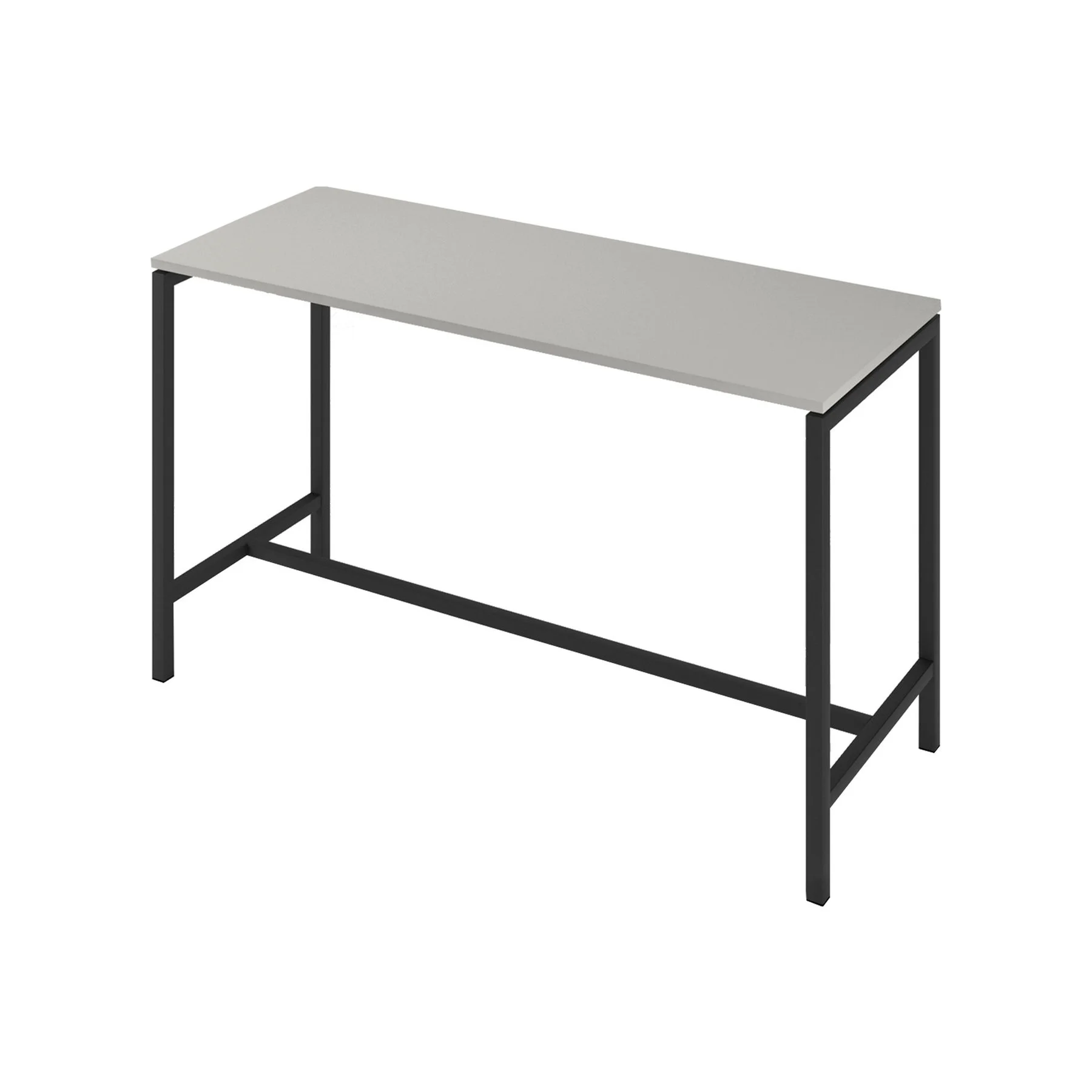 High table Narbutas Nova, 1800 x 700 x 1050 mm, chipboard 25 mm, pearl gray melamine, black metal