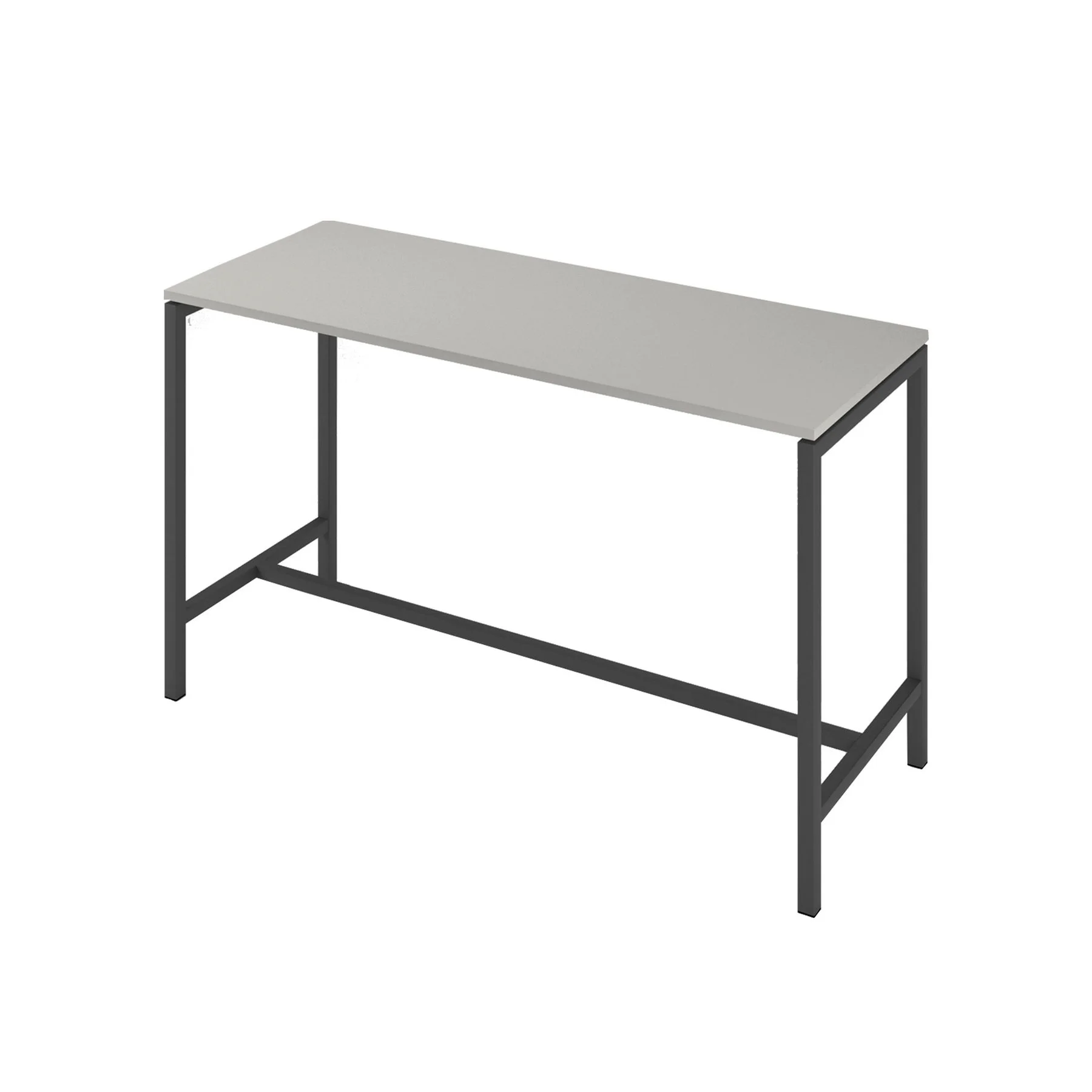 High table Narbutas Nova, 1800 x 700 x 1050 mm, chipboard 25 mm, pearl gray melamine, dark gray metal
