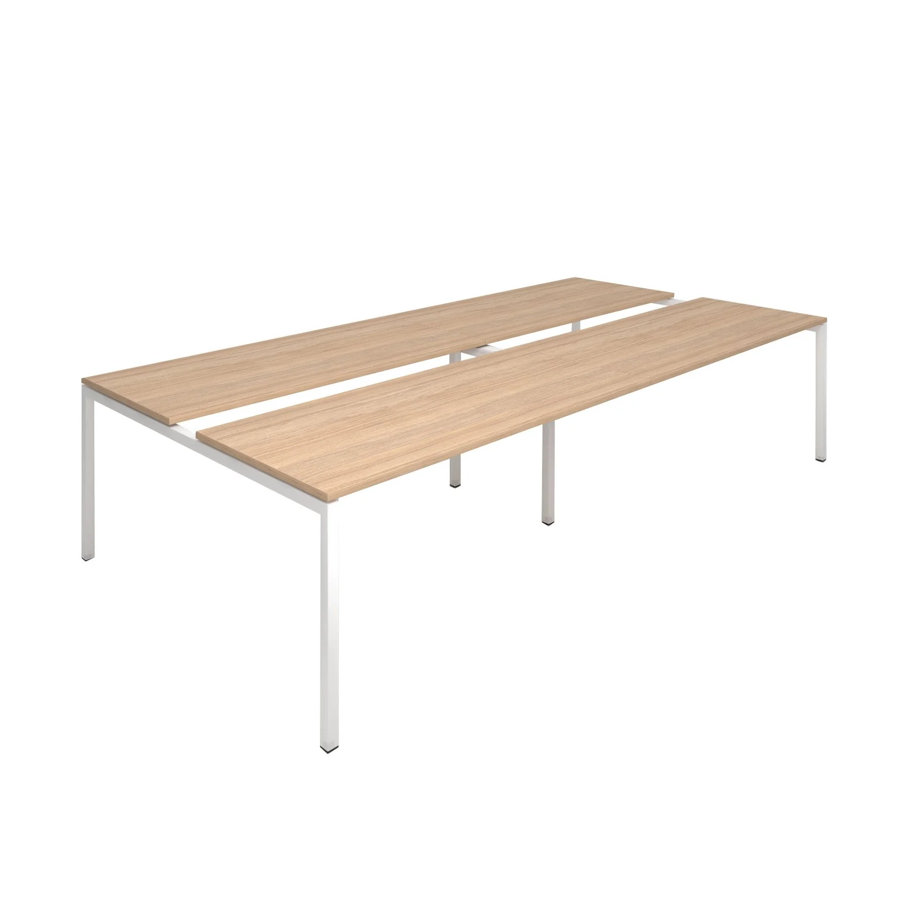 Conference table Narbutas Nova, 3200 x 1640 x 740 mm, rectangular top, chipboard 25 mm, amber oak melamine, white metal, U-shaped leg