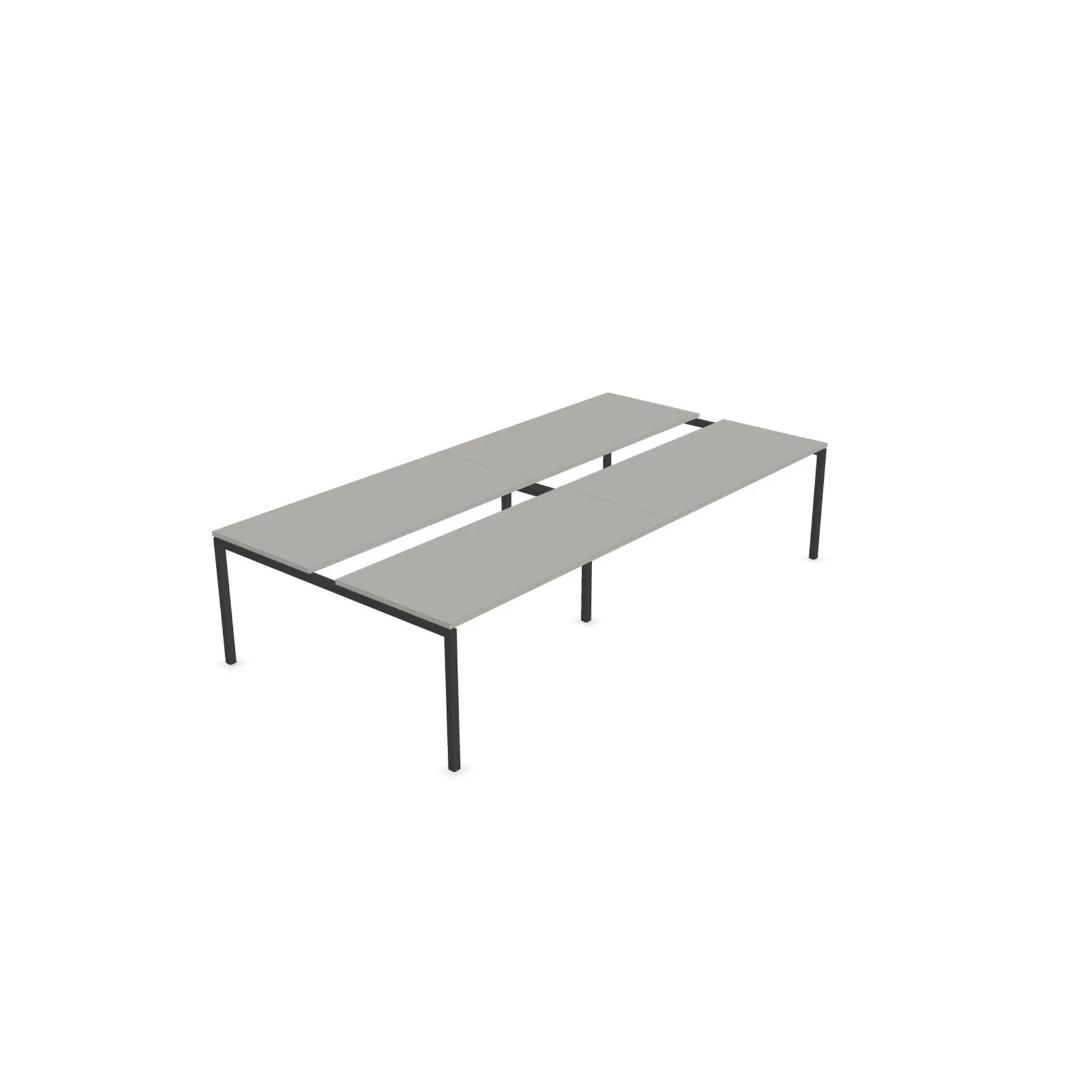 Conference table Narbutas Nova, 3200 x 1640 x 740 mm, rectangular top, chipboard 25 mm, pearl grey melamine, dark grey metal, U-shaped leg