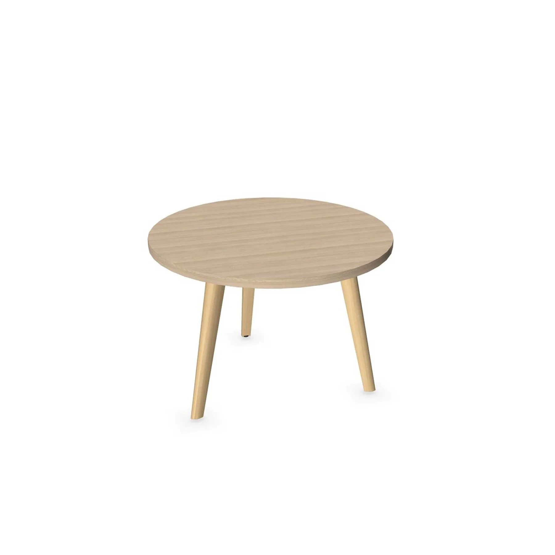 Ниска маса Narbutas Nova Wood, 700 x 700 х 480 mm, кръгъл плот, ПДЧ, меламин Sand Ash, дървени крака