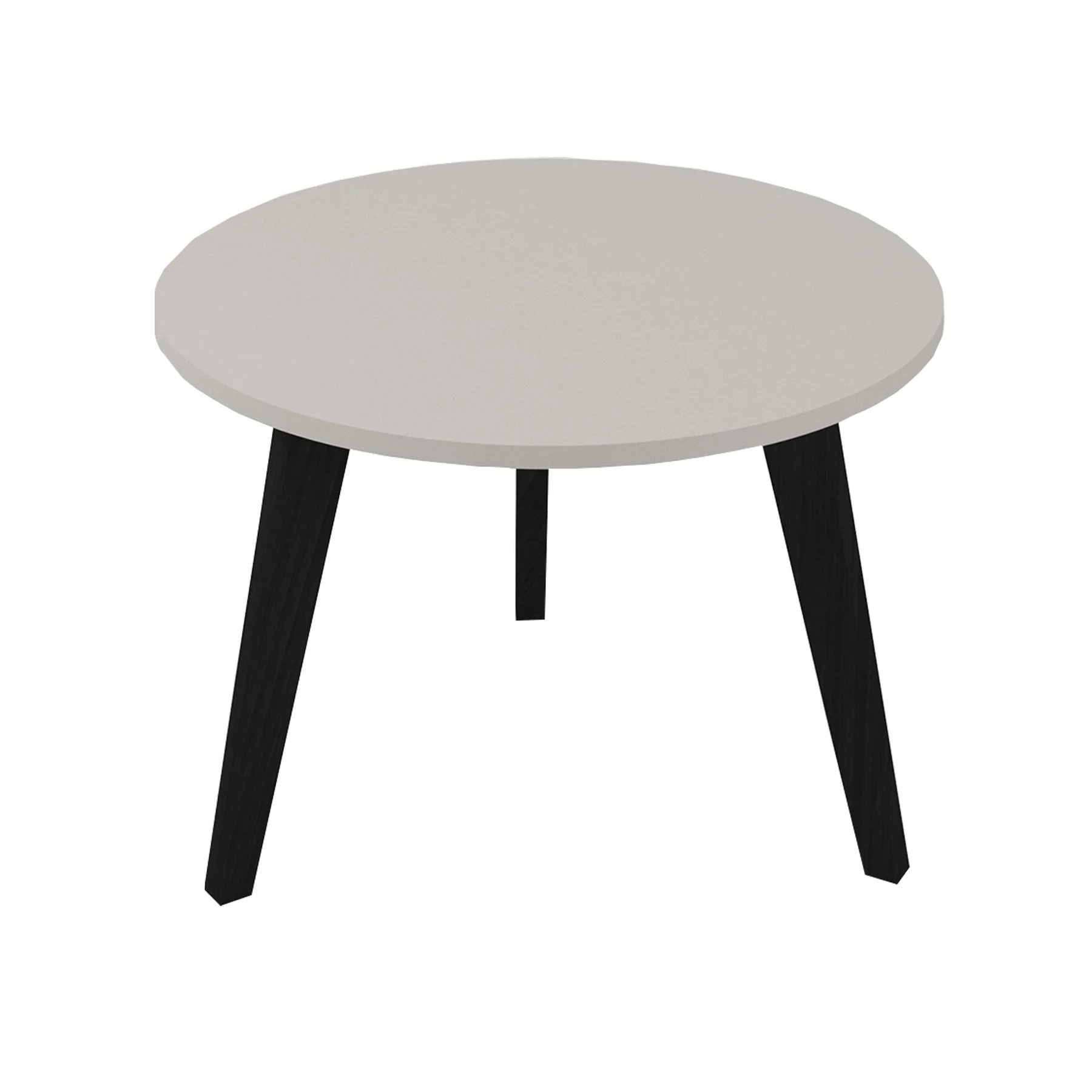 Low table Narbutas Nova Wood, 700 x 700 x 480 mm, round top, chipboard, pearl grey melamine, black wooden legs