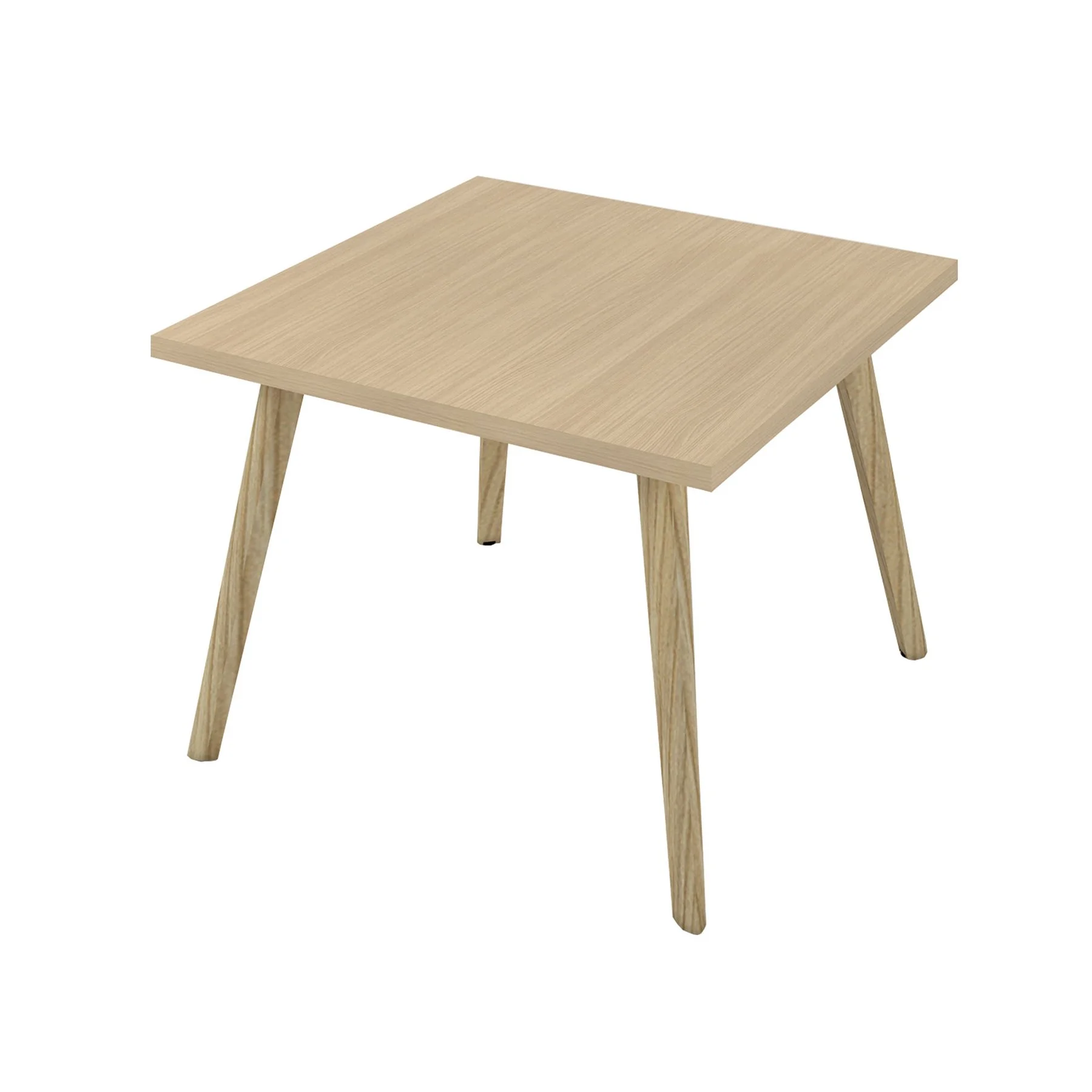Low table Narbutas Nova Wood, 700 x 700 x 480 mm, square top, chipboard, bleached oak melamine, wooden legs
