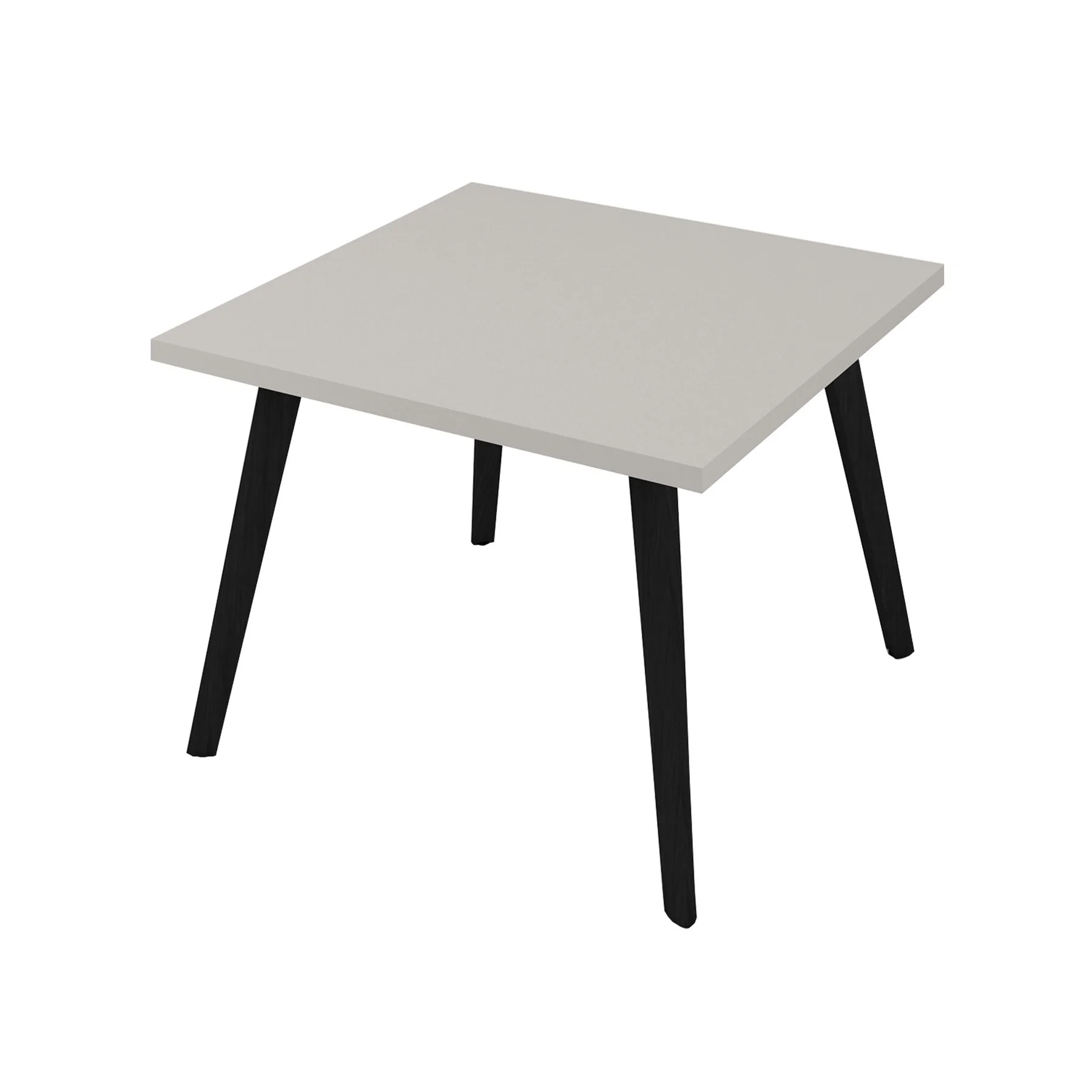 Low table Narbutas Nova Wood, 700 x 700 x 480 mm, square top, chipboard, pearl grey melamine, black wooden legs