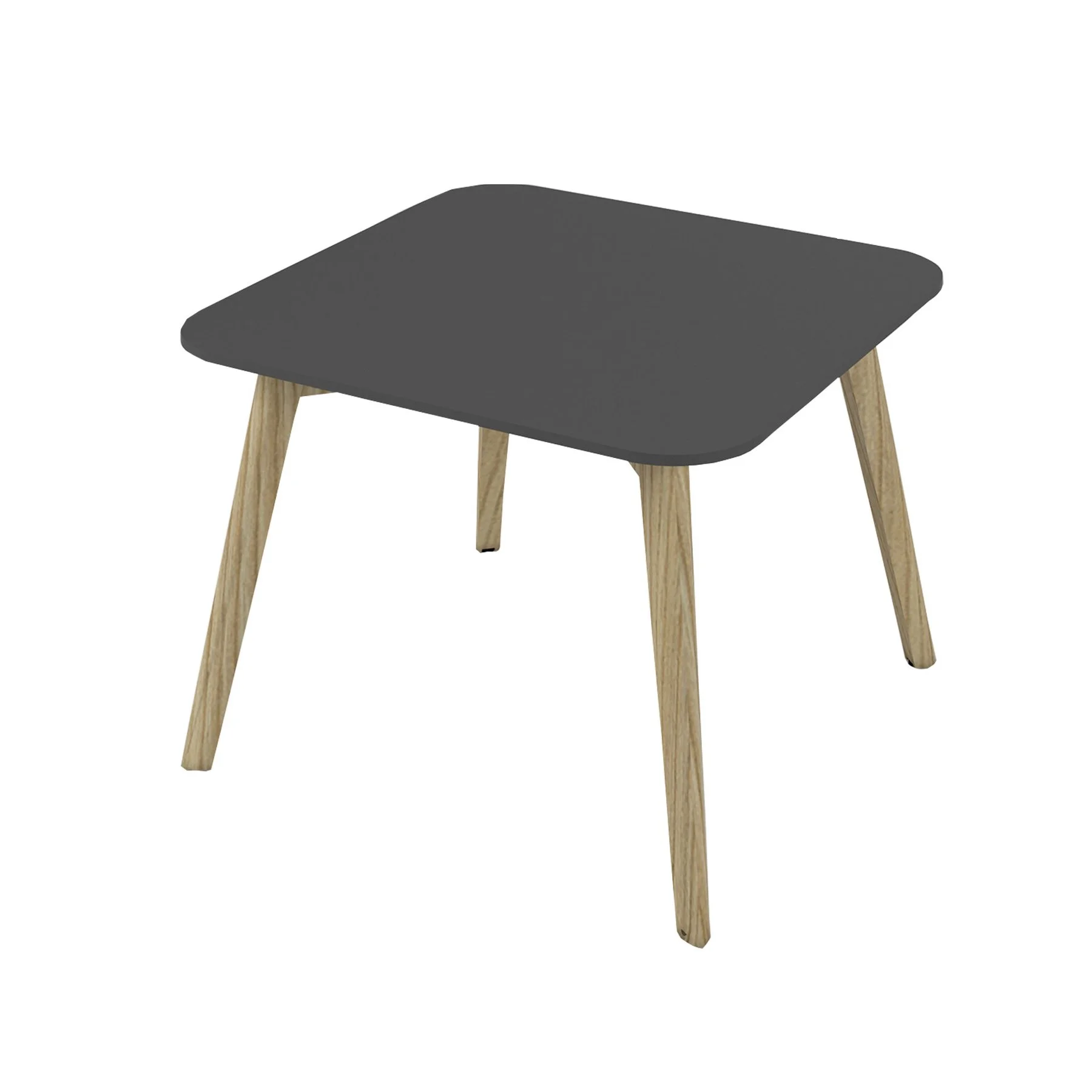 Low table Narbutas Nova Wood, 700 x 700 x 480 mm, square top, MDF 26 mm, HPL light beech top, wooden legs