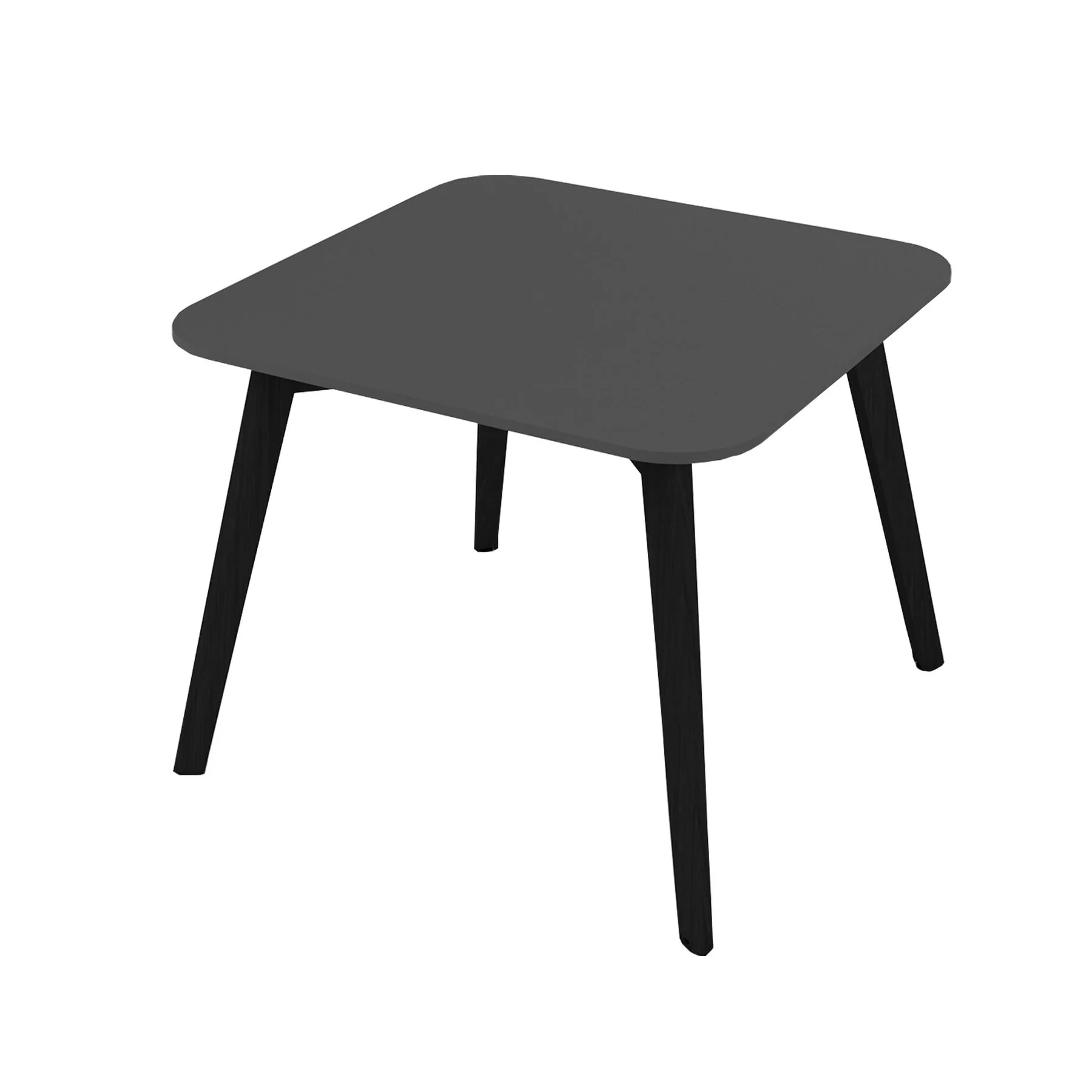 Low table Narbutas Nova Wood, 700 x 700 x 480 mm, square top, MDF 26 mm, HPL light beech top, black wooden legs