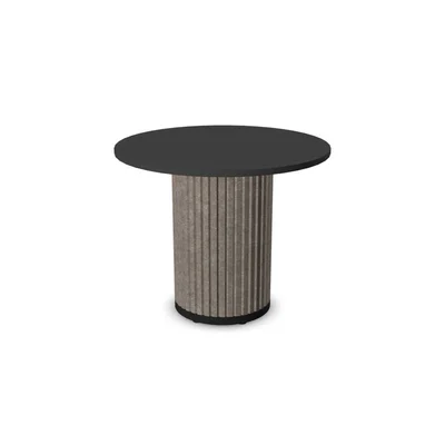 Conference table Narbutas Parthos, 900 x 900 x 740 mm, round top, chipboard 25 mm, dark grey/black