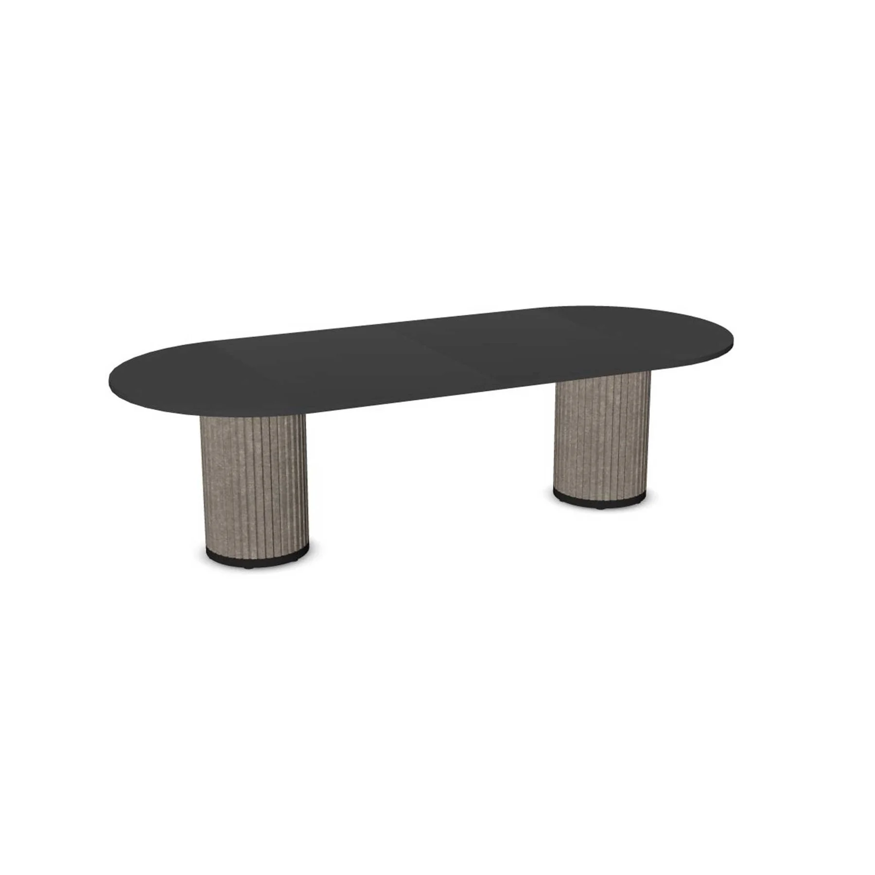 Conference table Narbutas Parthos, 2800 x 1200 x 758 mm, oval top, chipboard 25 mm, dark grey/black