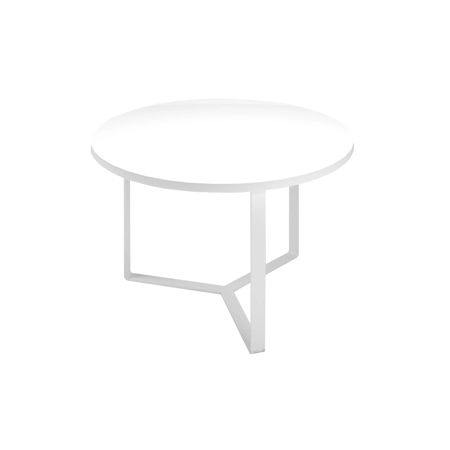 Conference table Narbutas Plana, 1200 x 1200 x 750 mm, round top, chipboard 36 mm, white melamine, white metal