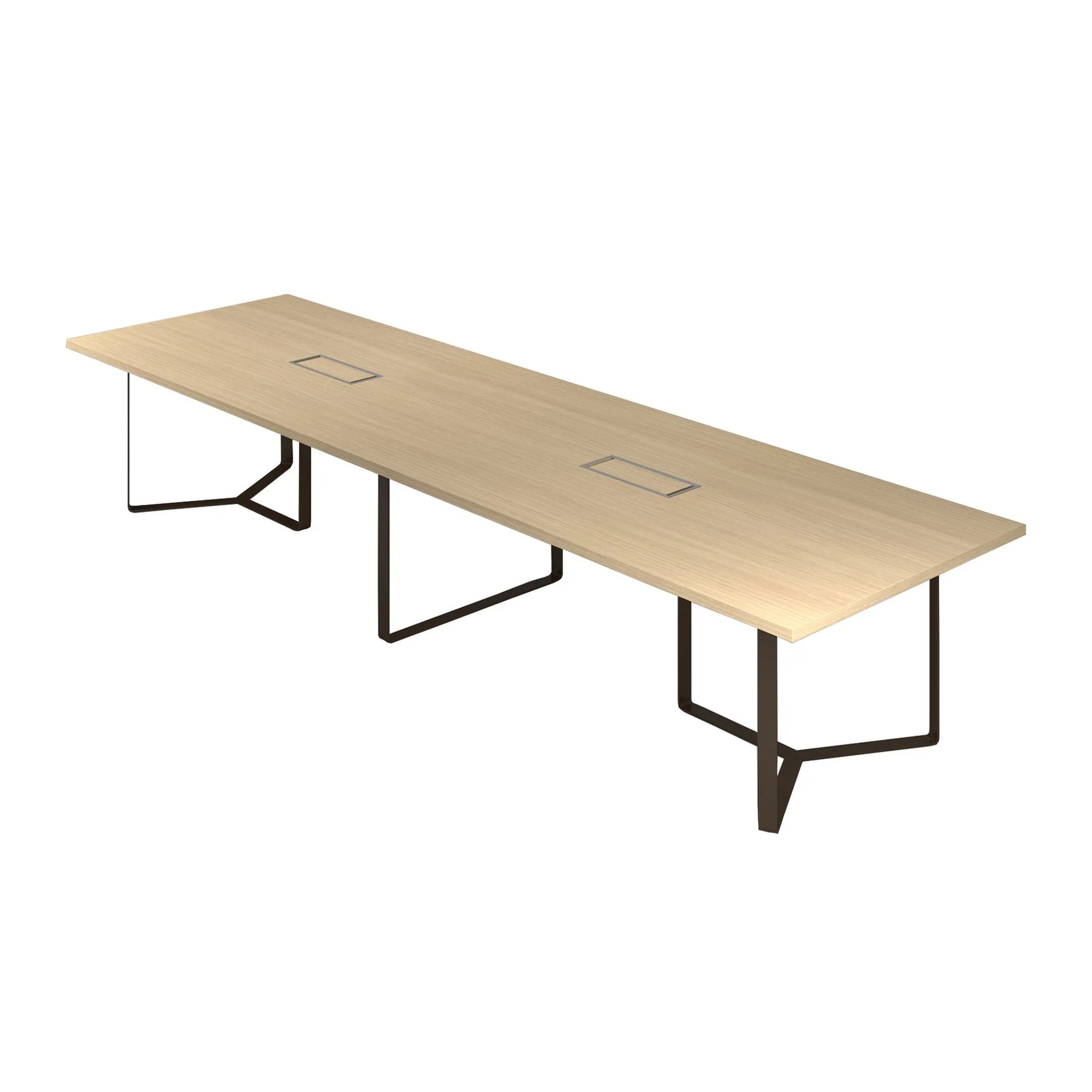 High table Narbutas Light, 1600 x 700 x 1050 mm, chipboard 25 mm, bleached oak melamine, grey metal