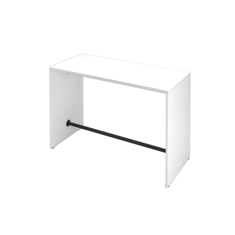 High table Narbutas Light, 1600 x 700 x 1050 mm, 25 mm particleboard, white melamine, black metal
