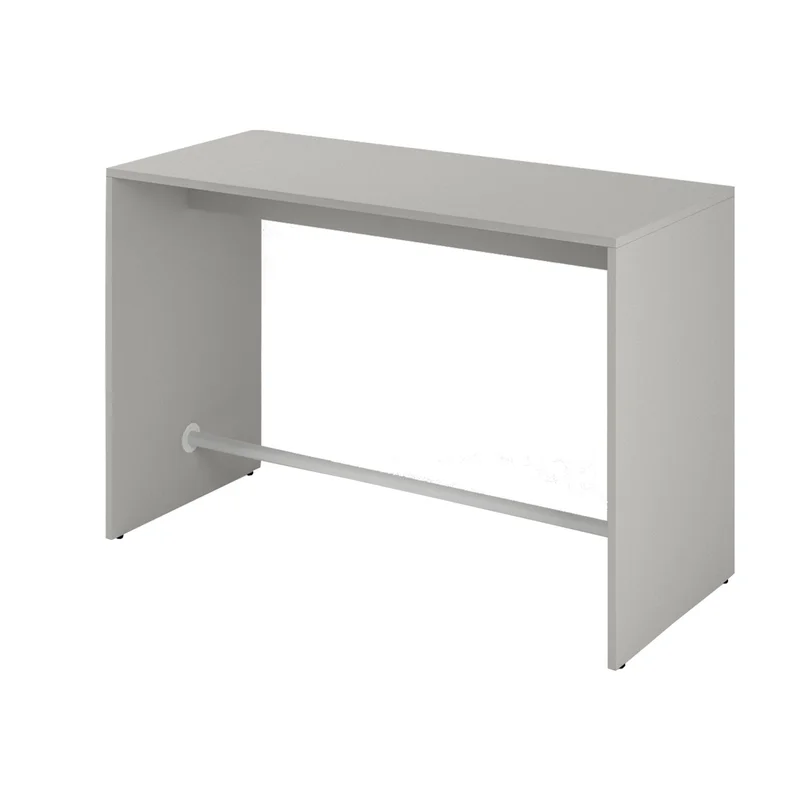 High table Narbutas Light, 1600 x 700 x 1050 mm, 25 mm particleboard, pearl grey melamine, white metal