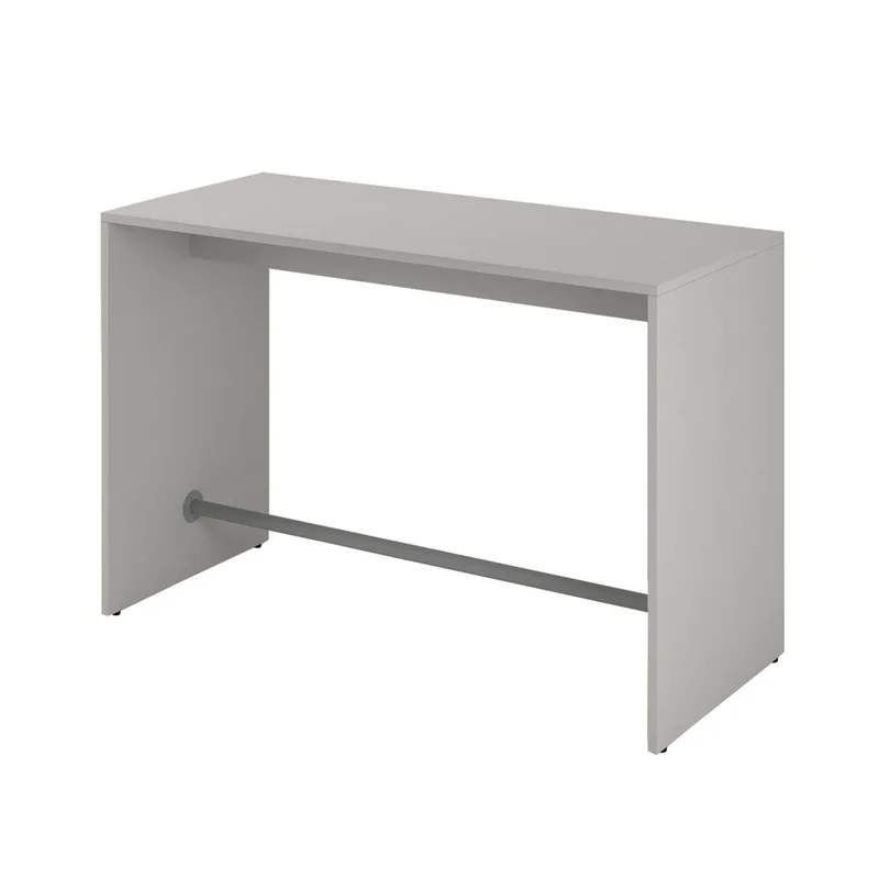 High table Narbutas Light, 1600 x 700 x 1050 mm, 25 mm particleboard, pearl grey melamine, grey metal