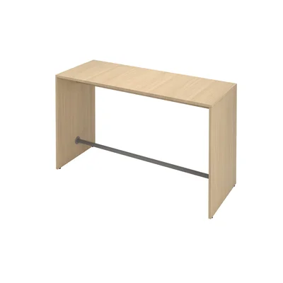 High table Narbutas Light, 1800 x 700 x 1050 mm, rectangular top, 25 mm particleboard, melamine bleached oak, grey metal