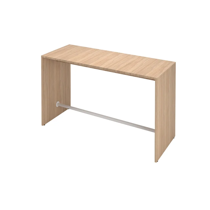 High table Narbutas Light, 1800 x 700 x 1050 mm, rectangular top, 25 mm particleboard, melamine amber oak, white metal