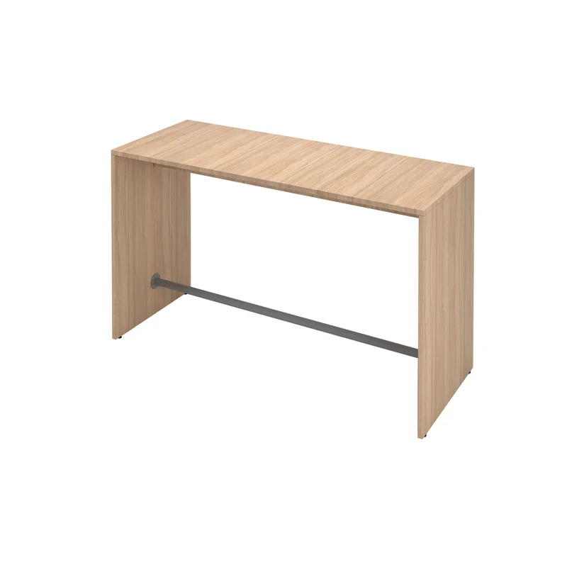 High table Narbutas Light, 1800 x 700 x 1050 mm, rectangular top, 25 mm particleboard, melamine amber oak, grey metal