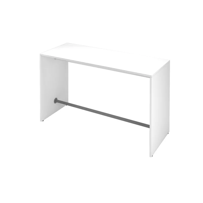 High table Narbutas Light, 1800 x 700 x 1050 mm, rectangular top, 25 mm particleboard, white melamine, grey metal