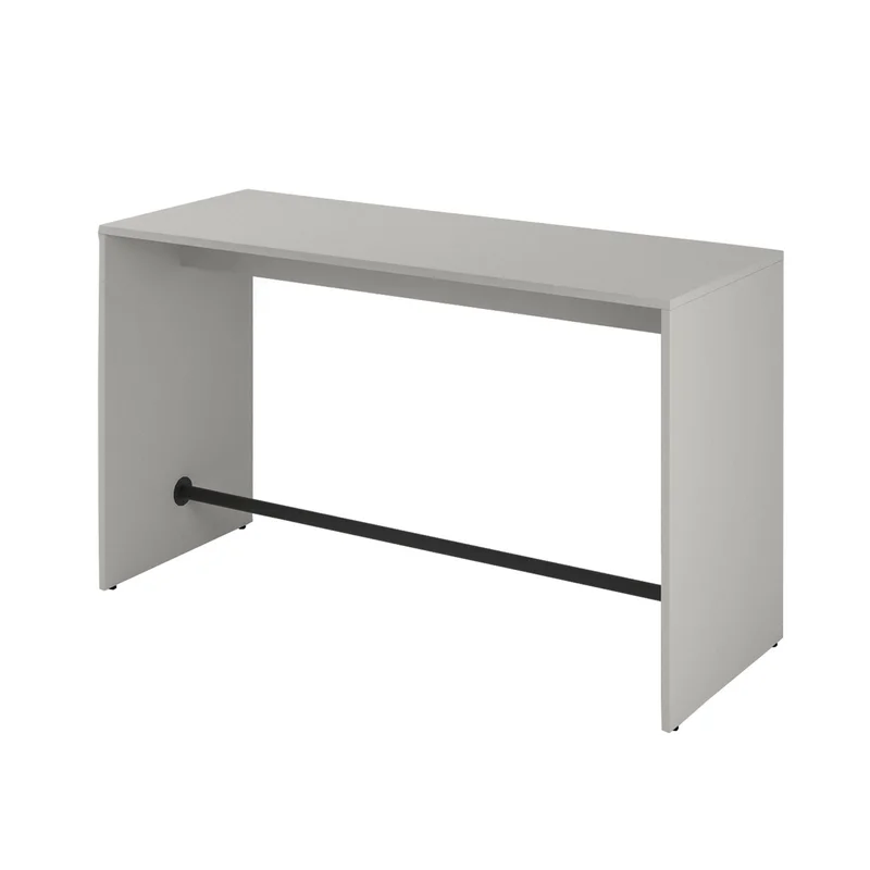 High table Narbutas Light, 1800 x 700 x 1050 mm, 25 mm particleboard, pearl grey melamine, black metal