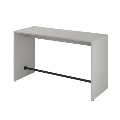 High table Narbutas Light, 1800 x 700 x 1050 mm, 25 mm particleboard, pearl grey melamine, black metal