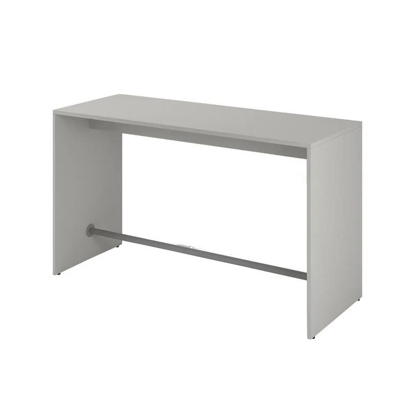 High table Narbutas Light, 1800 x 700 x 1050 mm, 25 mm particleboard, pearl grey melamine, grey metal