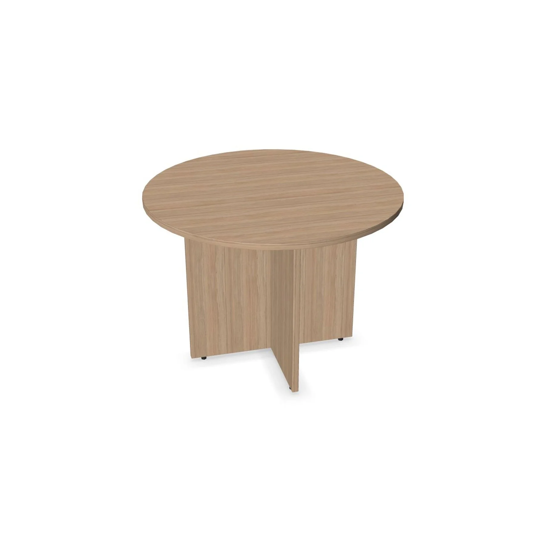 Meeting table Narbutas Optima, 1000 x 1000 x 720 mm, 25 mm particleboard, round top, melamine amber oak