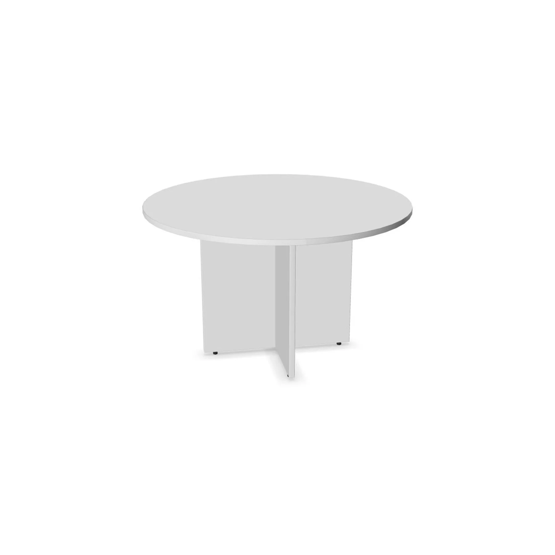 Meeting table Narbutas Optima, 1200 x 1200 x 720 mm, 25 mm particleboard, round top, white melamine