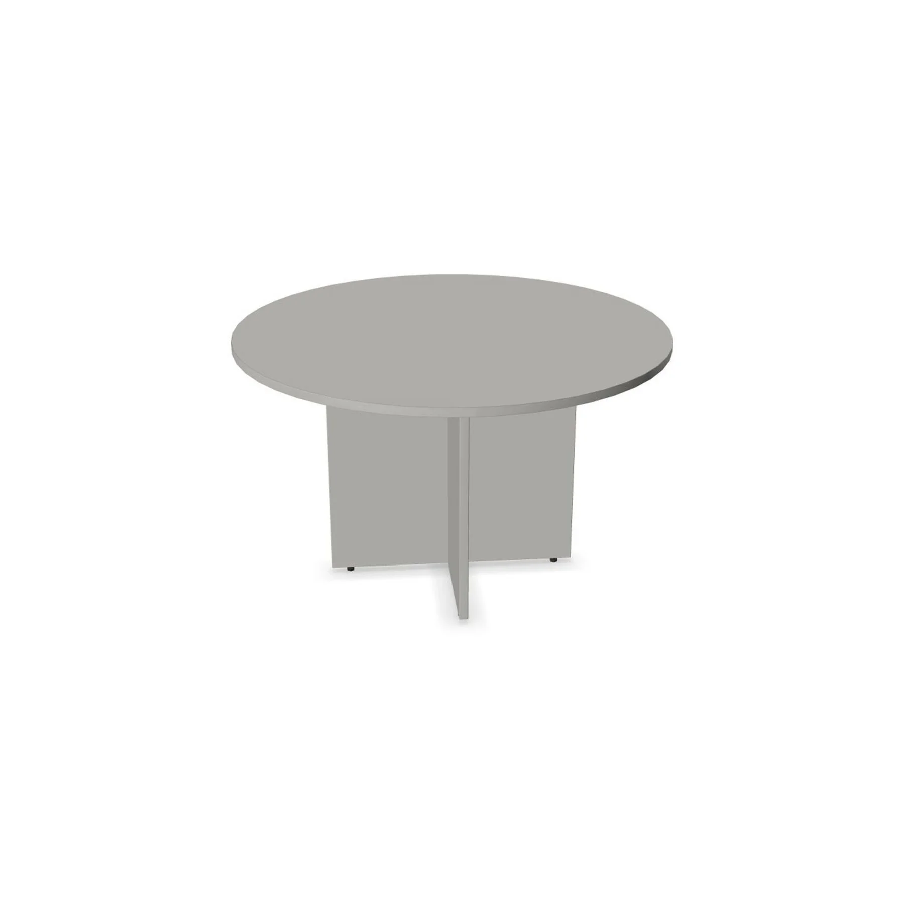 Meeting table Narbutas Optima, 1200 x 1200 x 720 mm, 25 mm particleboard, round top, pearl grey melamine