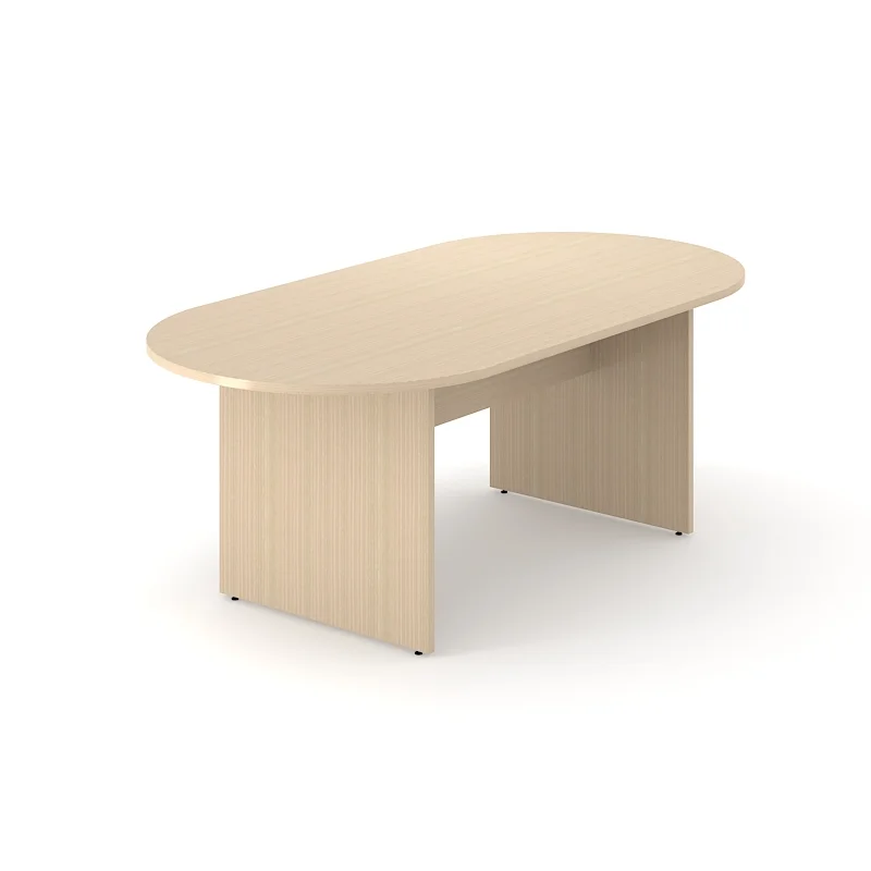 Meeting table Narbutas Optima, 2000 x 1000 x 720 mm, 25 mm particleboard, oval top, melamine bleached oak