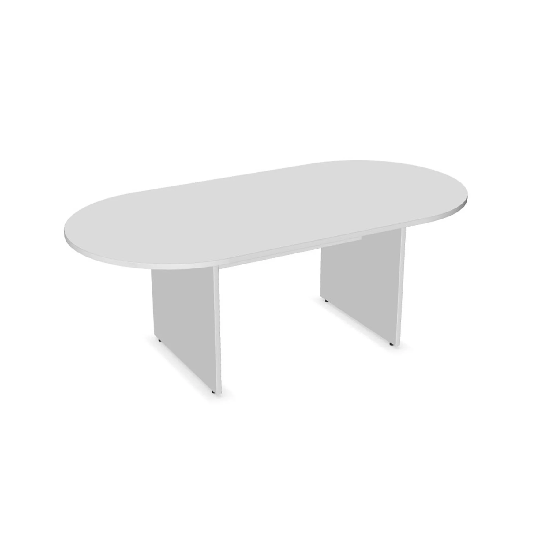 Meeting table Narbutas Optima, 2000 x 1000 x 720 mm, 25 mm particleboard, oval top, white melamine