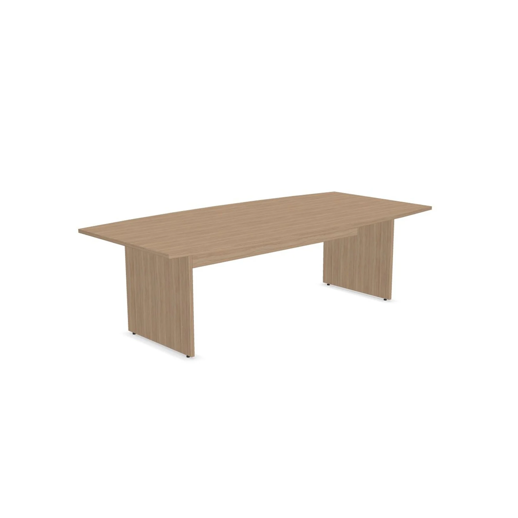 Meeting table Narbutas Optima, 2400 x 1200 x 720 mm, 25 mm particleboard, oval top, melamine amber oak