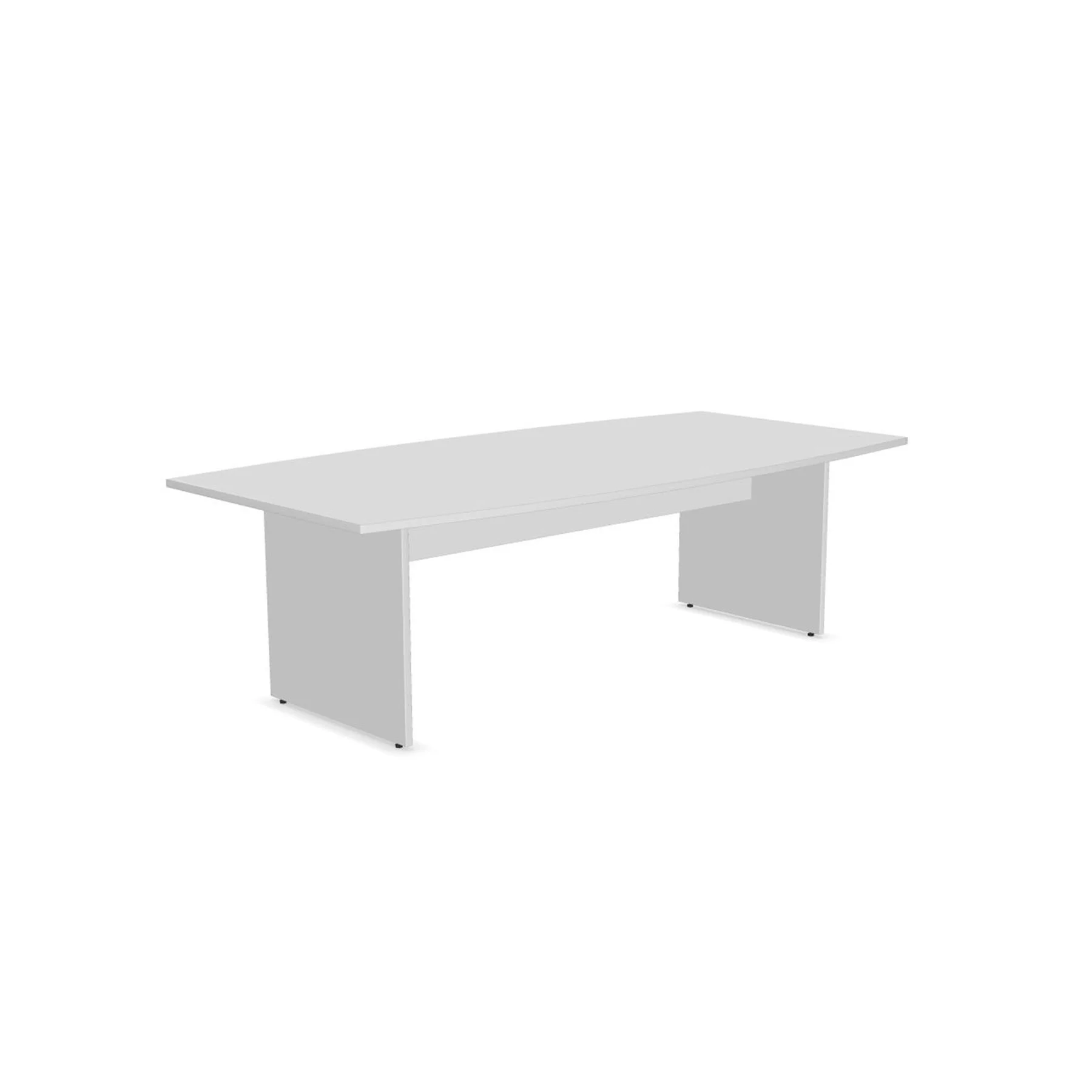 Meeting table Narbutas Optima, 2400 x 1200 x 720 mm, 25 mm particleboard, oval top, white melamine
