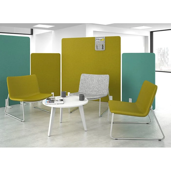 Low table Narbutas Amber, 700 x 700 x 450 mm, round top, particleboard, white melamine, white enamel lacquer