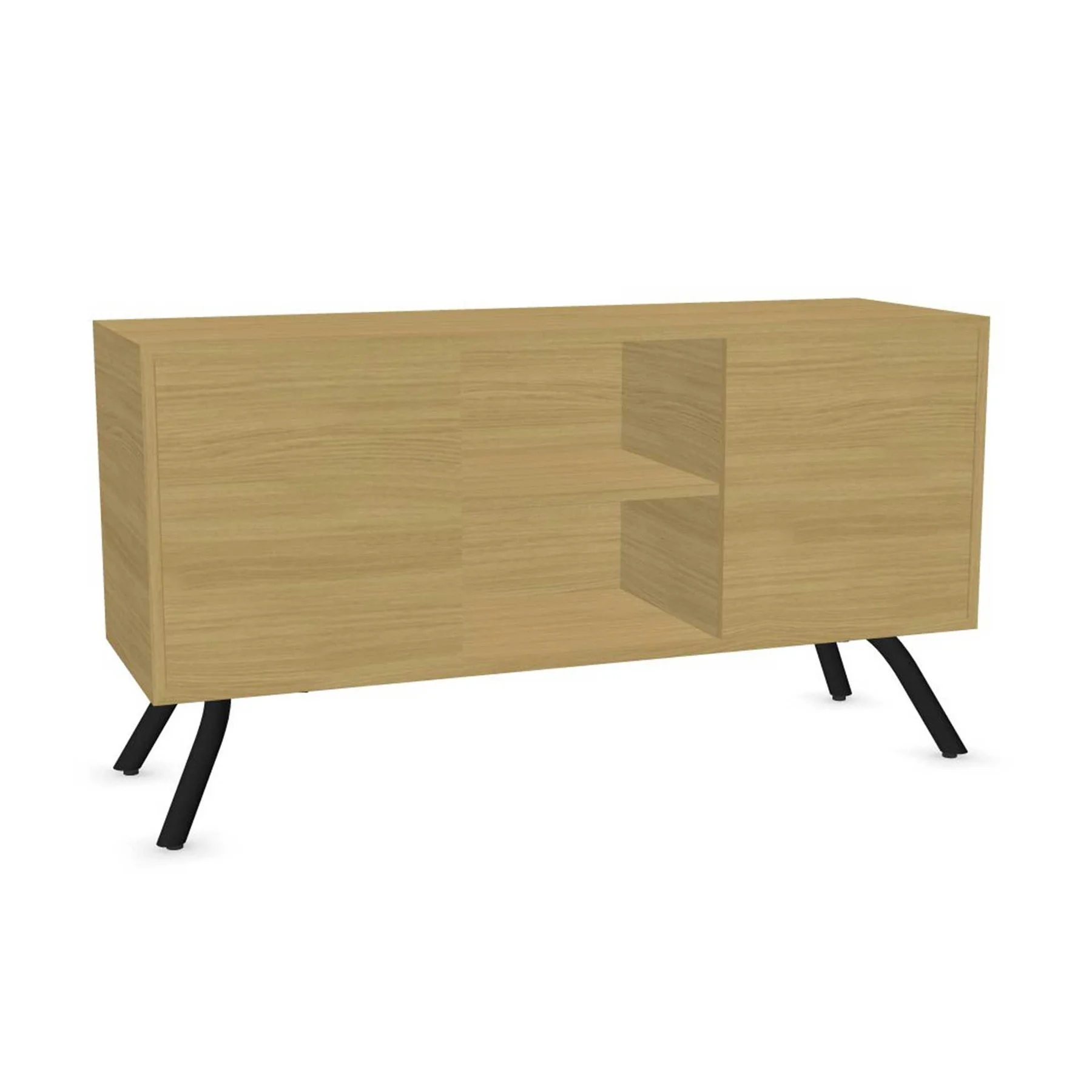 Cabinet Narbutas Arqus, 1400 x 450 x 760 mm, 18 mm particleboard, oak veneer, black metal