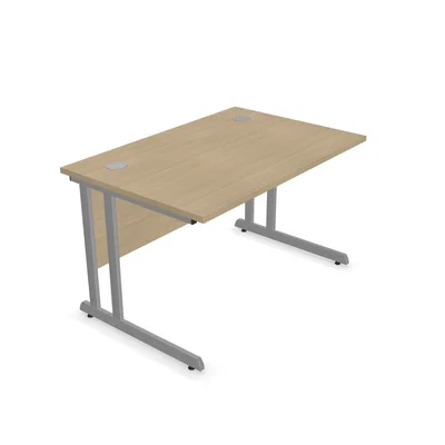 Desk Narbutas Optima C, 1200 x 800 x 720 mm, 25 mm particleboard, metal legs, bleached oak