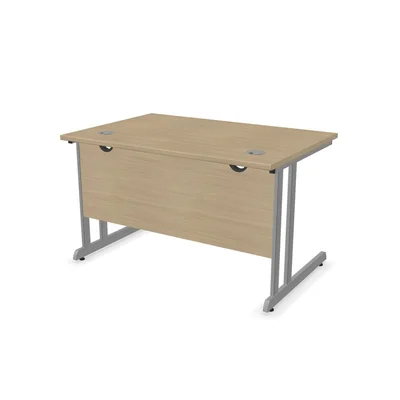 Desk Narbutas Optima C, 1200 x 800 x 720 mm, 25 mm particleboard, metal legs, bleached oak