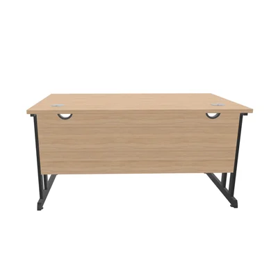 Narbutas Optima C Desk, 1400 x 800 x 720 mm, 25 mm Chipboard, Bleached Oak, Black Metal Legs