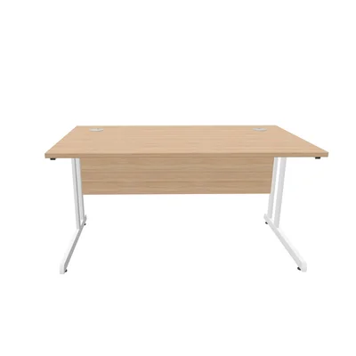 Бюро Narbutas Optima C, 1400 x 800, 720 mm, ПДЧ 25 mm, избелен дъб, бели метални крака